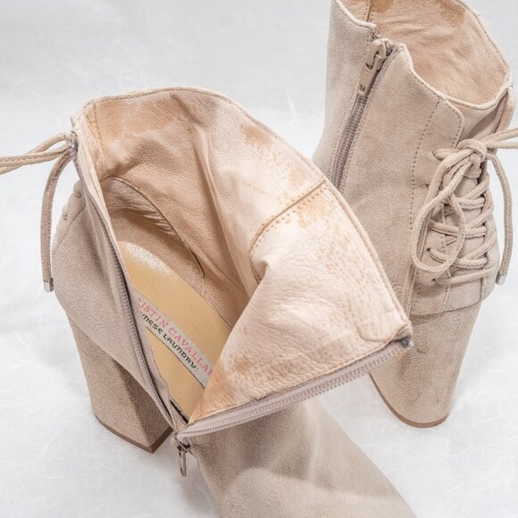 Chinese Laundry Tan Ankle Booties with Block Heel - Picture 8 of 9